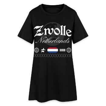 Zwolle Niederlande Streetwear Reise Souvenir - Frauen T-Shirt-Kleid - Schwarz - Vorne
