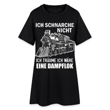 Ich Schnarche Nicht Ich Träume Ich Wäre Eine Lok - Frauen T-Shirt-Kleid - Schwarz - Vorne