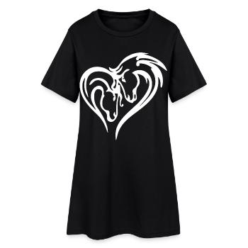 Coeur de cheval (blanc) - Robe T-shirt Femme - noir - Devant