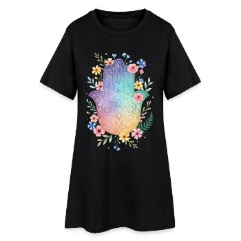 Spirituality Sacred Geometry Lotus Flower Zen - Women’s T-Shirt Dress - black - Front