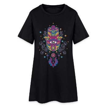 Spiritualité Méditation Géométrie Sacrée Zen - Robe T-shirt Femme - noir - Devant