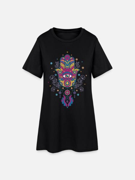 Spiritualität Meditation Heilige Geometrie Zen - Frauen T-Shirt-Kleid - Schwarz