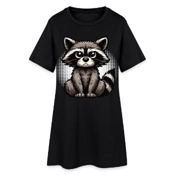 Waschbär Waschbären Waldtier lustiger Waschbär - Frauen T-Shirt-Kleid - Schwarz - Vorne