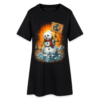 Klimawandel Globale Erwärmung Umweltschutz - Frauen T-Shirt-Kleid - Schwarz - Vorne