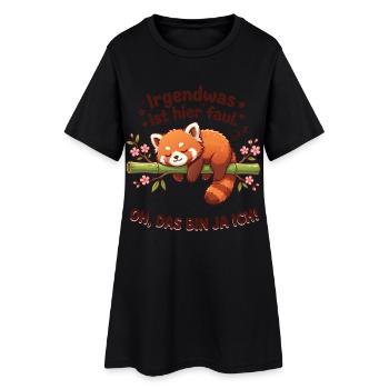 Roter Panda Faul Spruch - Frauen T-Shirt-Kleid - Schwarz - Vorne