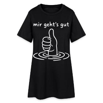Mir geht's gut - Daumen hoch - Thumbs up  - Frauen T-Shirt-Kleid - Schwarz - Vorne