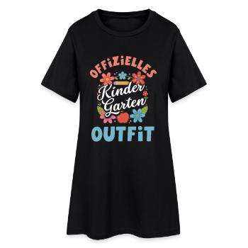 Offizielles Kindergarten Outfit Erzieherin Spruch - Frauen T-Shirt-Kleid - Schwarz - Vorne