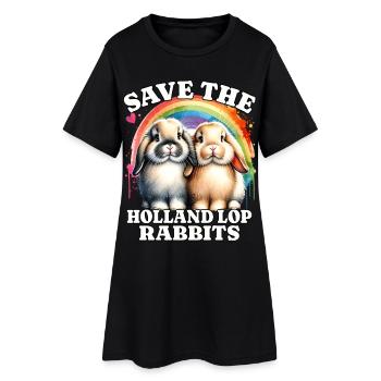 Le Bélier Nain Lapin sauve Holland Lop Lapin - Robe T-shirt Femme - noir - Devant