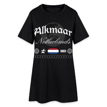 Souvenir de voyage streetwear Alkmaar Pays-Bas - Robe T-shirt Femme - noir - Devant