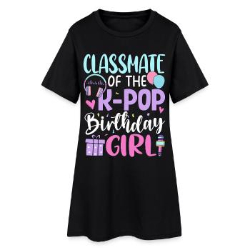 Camarade de classe de la fille anniversaire de la K-Pop - Robe T-shirt Femme - noir - Devant