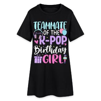 Coéquipière de la fille d’anniversaire de la K-Pop - Robe T-shirt Femme - noir - Devant