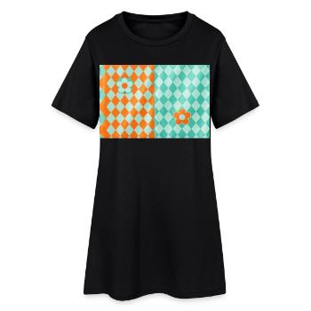 Harlequin Petal Duo - Women’s T-Shirt Dress - black - Front