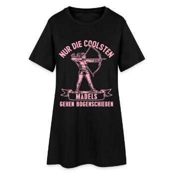 Bogensport Pfeil & Bogen Mädels Bogenschießen - Frauen T-Shirt-Kleid - Schwarz - Vorne