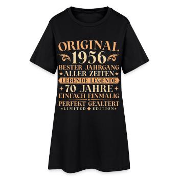 Original 1956 Jahrgang geboren 70. Geburtstag - Frauen T-Shirt-Kleid - Schwarz - Vorne