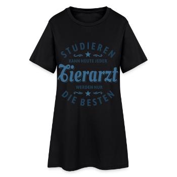 Studieren kann jeder - Tierarzt Spruch - Frauen T-Shirt-Kleid - Schwarz - Vorne