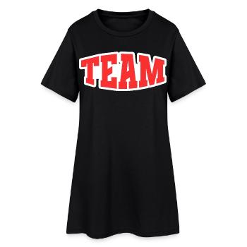 Équipe - Robe T-shirt Femme - noir - Devant