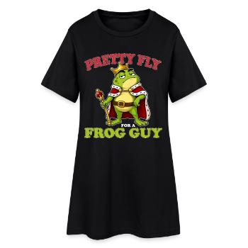Beau Beau Garçon Pour une Grenouille Mascotte Roi Grenouille Français - Robe T-shirt Femme - noir - Devant
