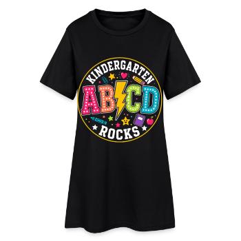 Kita AB/CD Rocks un monde d’apprentissage coloré - Robe T-shirt Femme - noir - Devant