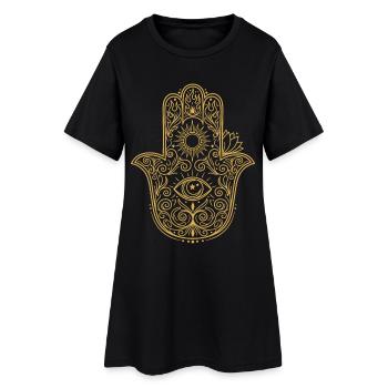 Spiritualité Géométrie Sacrée Fleur de Lotus Zen - Robe T-shirt Femme - noir - Devant