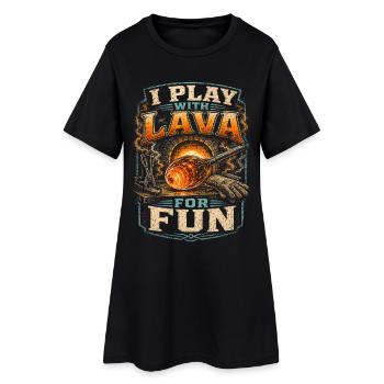 Souffleur de verre, je joue pour la lave pour le plaisir - Robe T-shirt Femme - noir - Devant