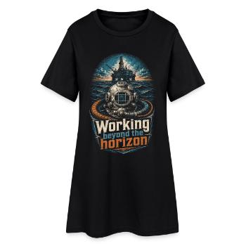 Travailleurs des eaux profondes travaillant au-delà de l’horizon - Robe T-shirt Femme - noir - Devant