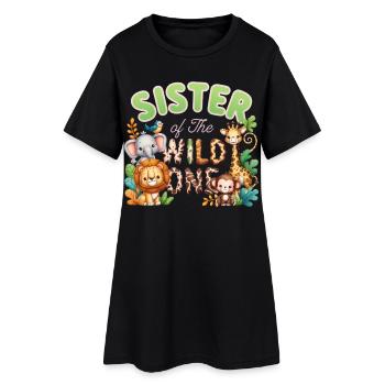 Schwester der Wilden - Frauen T-Shirt-Kleid - Schwarz - Vorne