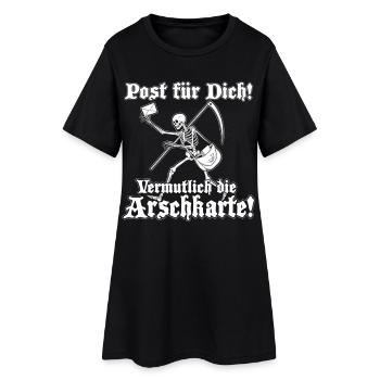 Fürchte den Tod nicht - Skelett mit Sense - Frauen T-Shirt-Kleid - Schwarz - Vorne