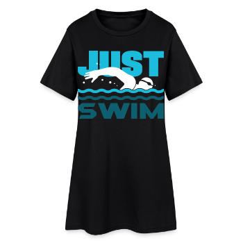 Lustige Schwimmer Sprüche & Schwimmverein Design - Frauen T-Shirt-Kleid - Schwarz - Vorne