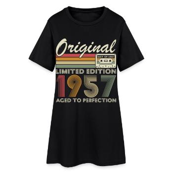 70 Ans 1957 Vintage Rétro Cadeau D'anniversaire - Robe T-shirt Femme - noir - Devant
