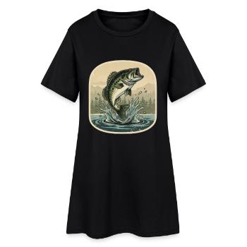 Fishing Fish Gift Angler - Women’s T-Shirt Dress - black - Front