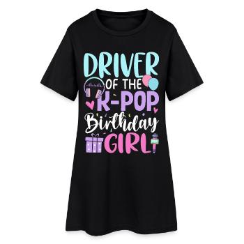 Conductrice de la fille d’anniversaire du K-Pop - Robe T-shirt Femme - noir - Devant