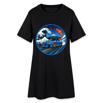 Wave Legend — JDM Icon rencontre la Grande Vague - Robe T-shirt Femme - noir - Devant