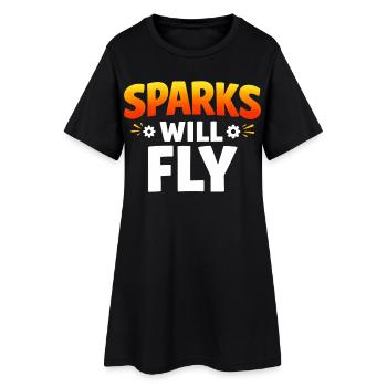 Motif Sparks Will Fly pour femmes et hommes - Robe T-shirt Femme - noir - Devant