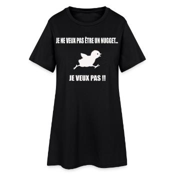 Nugget Cadeau Humour Personnalisé - Robe T-shirt Femme - noir - Devant