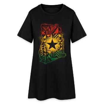 Ghana Ghanese Ghanesisch - Frauen T-Shirt-Kleid - Schwarz - Vorne