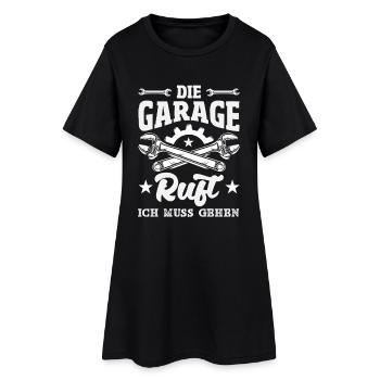 Die Garage Ruft Kfz Mechaniker Schrauber - Frauen T-Shirt-Kleid - Schwarz - Vorne