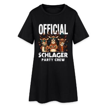 Official Schlager Party Crew Rentiere Festival - Frauen T-Shirt-Kleid - Schwarz - Vorne