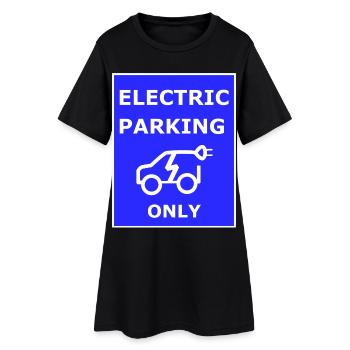 Electric Car Parking Sign - Women’s T-Shirt Dress - black - Front