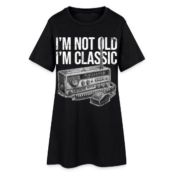 Pas vieux, je suis la radio classique - Robe T-shirt Femme - noir - Devant