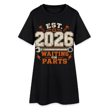ESTIMÉ 2026 : En attente de tournevis du mécanicien de pièces - Robe T-shirt Femme - noir - Devant