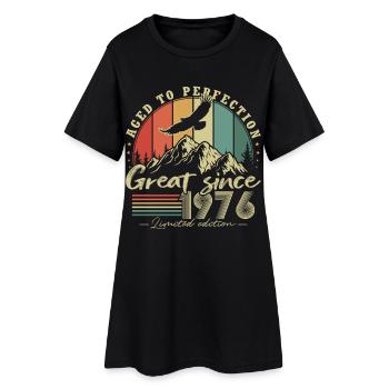 1976 Vintage Vintage Birthday Retro Gift - Women’s T-Shirt Dress - black - Front