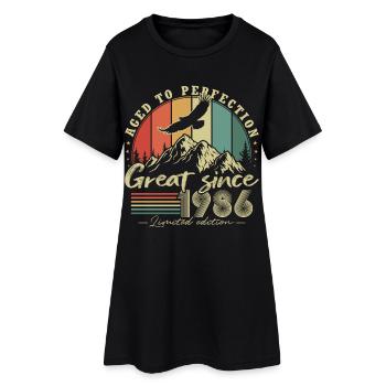 Cadeau rétro rétro vintage vintage d’anniversaire 1986 - Robe T-shirt Femme - noir - Devant