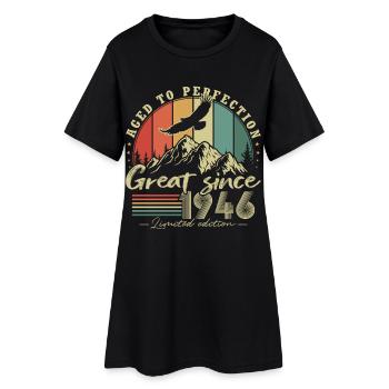 Cadeau rétro rétro vintage vintage d’anniversaire 1946 - Robe T-shirt Femme - noir - Devant
