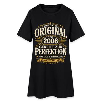 18. Geburtstag Geschenk Mann Original Vintage 2008 - Frauen T-Shirt-Kleid - Schwarz - Vorne