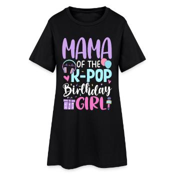 Maman de la fille d’anniversaire K-Pop - Robe T-shirt Femme - noir - Devant