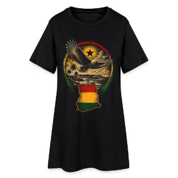 Aigle du Ghana Ghanese Ghanese - Robe T-shirt Femme - noir - Devant