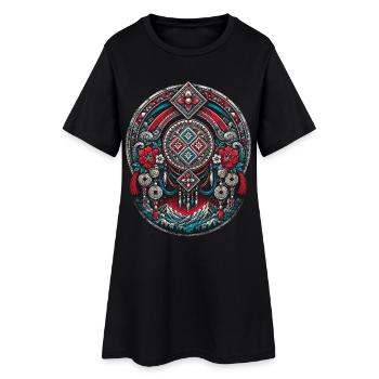 Hmong - Frauen T-Shirt-Kleid - Schwarz - Vorne