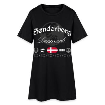 Sonderburg Dänemark Streetwear Reise Souvenir - Frauen T-Shirt-Kleid - Schwarz - Vorne