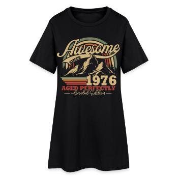 1976 Vintage Vintage Anniversaire Rétro - Robe T-shirt Femme - noir - Devant