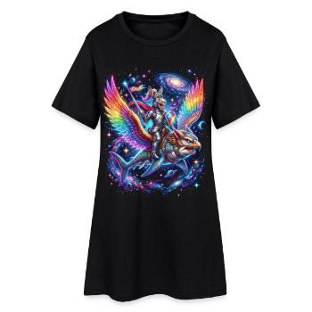 Cosmos Knight sur Rainbow Falcon - Robe T-shirt Femme - noir - Devant